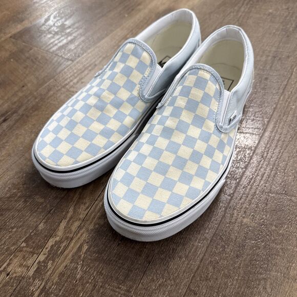 Vans ComfyCush Blue White Checker Skateboard Shoes Unisex Men US 9.5 Women 11 - Picture 2 of 9